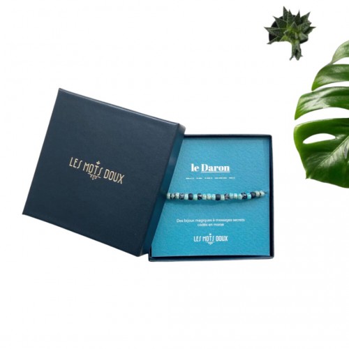 Les Mots Doux - Bracelet homme Daron bleu marbre argent