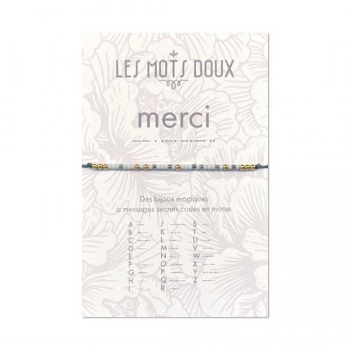 Les Mots Doux - Bracelet Pastel Merci gris clair or Les Mots Doux - Bracelet Pastel Merci gris clair or