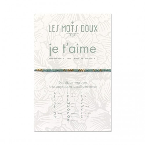 Les Mots Doux - Bracelet Pastel je t'aime vert translucide or