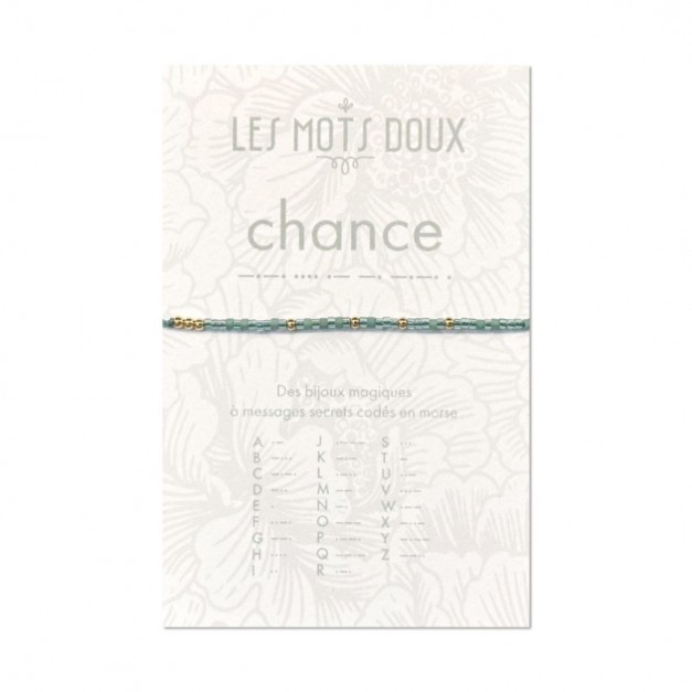 Les Mots Doux - Bracelet Pastel chance vert d'eau or