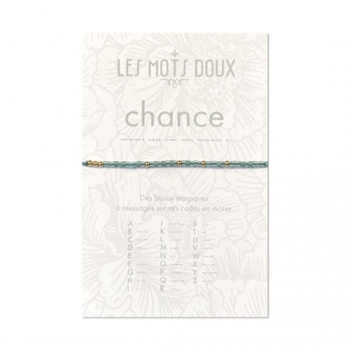 Les Mots Doux - Bracelet Pastel chance vert d'eau or