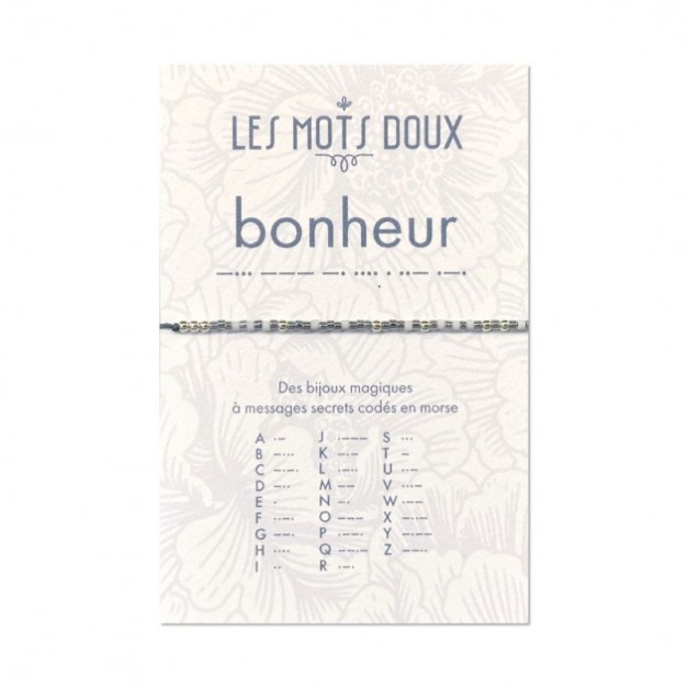 Les Mots Doux - Bracelet Pastel bonheur silver grey argent