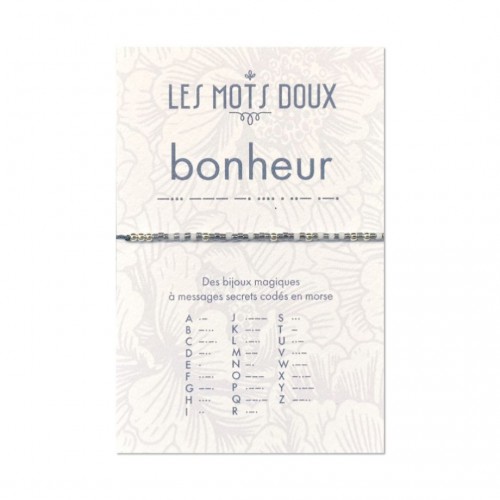 Les Mots Doux - Bracelet Pastel bonheur silver grey argent Les Mots Doux - Bracelet Pastel bonheur silver grey argent