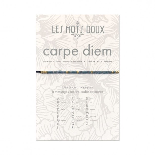 Les Mots Doux - Bracelet Pastel carpe diem bleu canard or