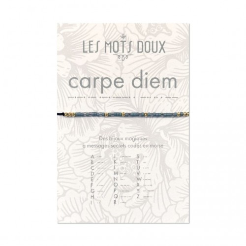 Les Mots Doux - Bracelet Pastel carpe diem bleu canard or Les Mots Doux - Bracelet Pastel carpe diem bleu canard or