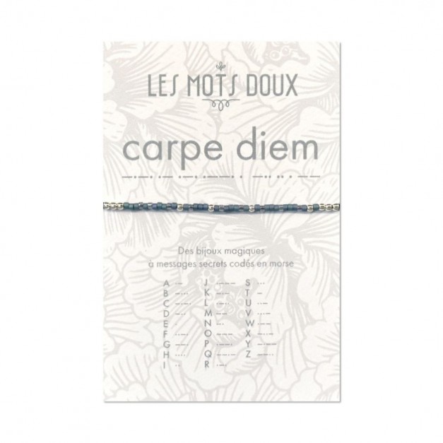 Les Mots Doux - Bracelet Pastel carpe diem bleu canard argent
