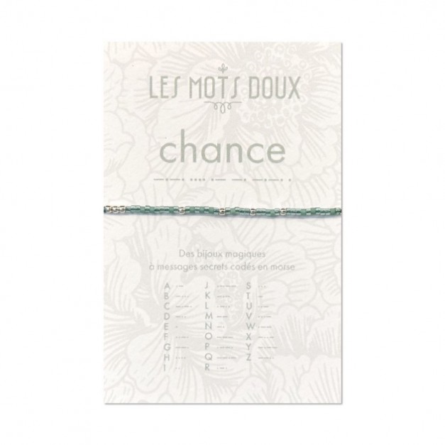 Les Mots Doux - Bracelet Pastel chance vert d'eau argent
