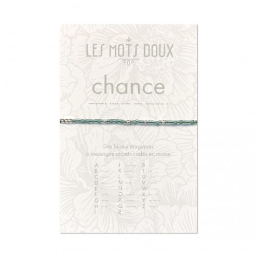 Les Mots Doux - Bracelet Pastel chance vert d'eau argent