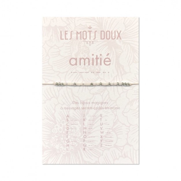 Les Mots Doux - Bracelet Pastel amitié blanc irisé argent