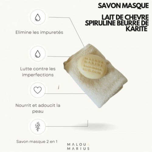 Savon masque au lait de chèvre - Malou et Marius Savon masque au lait de chèvre - Malou et Marius