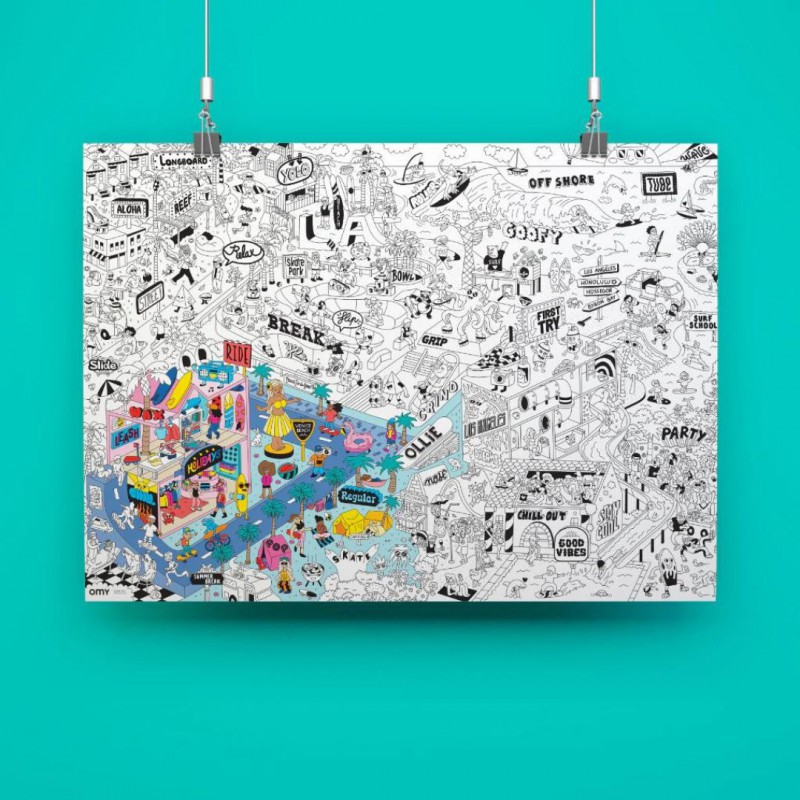 Voir la slide Omy - Poster géant et stickers - Surf & Skate