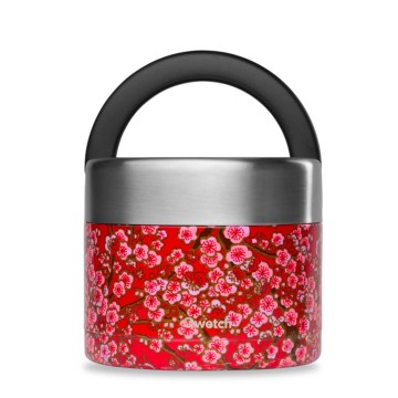 Boîte repas isotherme Flowers rouge 850 ml - Qwetch