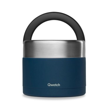 Boîte repas isotherme Bleu nuit 850 ml avec poignée - Qwetch