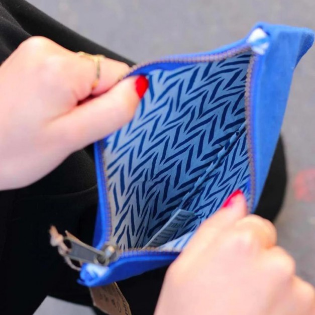 Petite pochette zippée en coton bio GOTS – Idéale pour accessoires