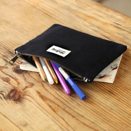 Petite pochette zippée en coton bio GOTS – Idéale pour accessoires Petite pochette zippée en coton bio GOTS – Idéale pour accessoires