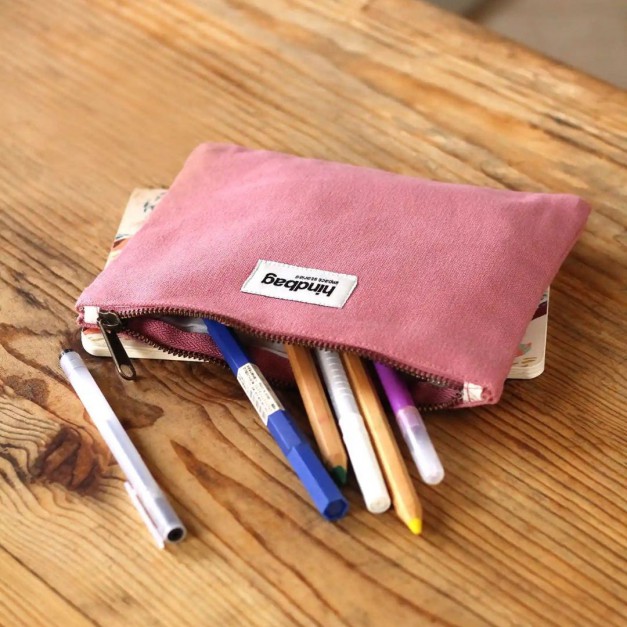Petite pochette zippée en coton bio GOTS – Idéale pour accessoires