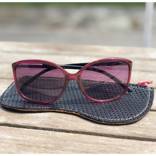 Etui à lunettes en cuir noir