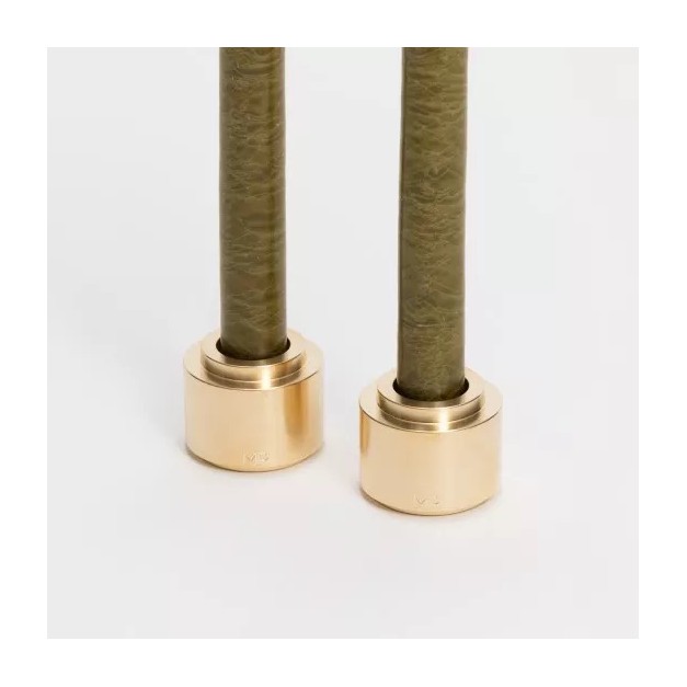 Duo de bougeoirs FOLIES 1920 en laiton or - Maison Pechavy