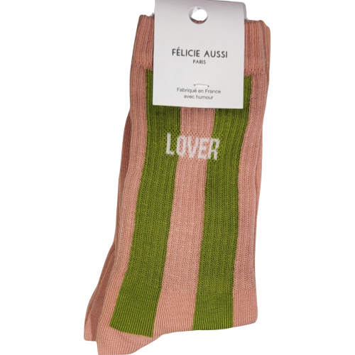 Félicie Aussi - Chaussettes Lover Rose/Bambou