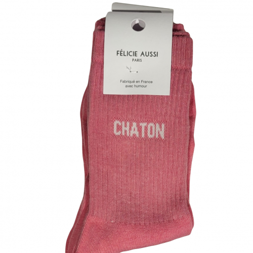 Félicie Aussi - Chaussettes Chaton Rose Chine Félicie Aussi - Chaussettes Chaton Rose Chine