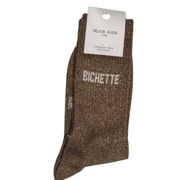 Félicie Aussi - Chaussettes Bichette Paillettes Beige - France