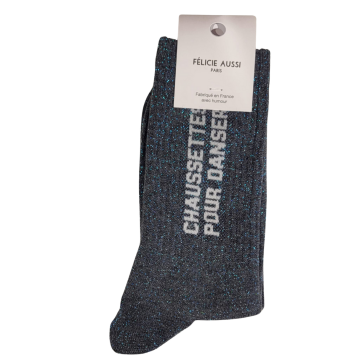Félicie Aussi - Chaussettes Paillettes Anthracite - Fabriquées en France