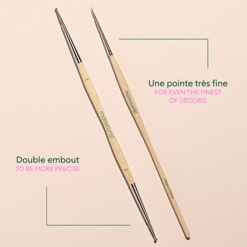 Manucurist - Duo Nail Art Dotting Tool & Pinceau - Précision & Créativité