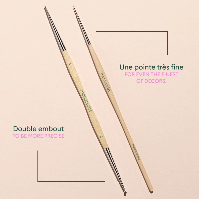 Voir la slide Manucurist - Duo Nail Art Dotting Tool & Pinceau - Précision & Créativité