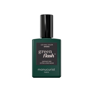 Vernis Semi-Permanent GREEN Flash Sparks - Manucurist, Vegan et 12 Free