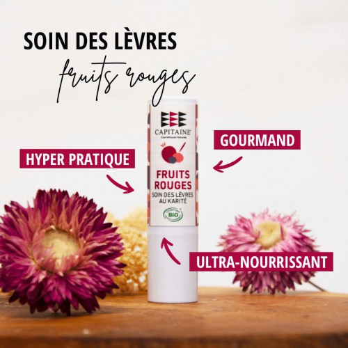 Baume à lèvres bio - fruits rouges - Capitaine Cosmétiques Baume à lèvres bio - fruits rouges - Capitaine Cosmétiques