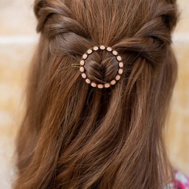 Gypso - Barette Appoline - doré/rose poudré