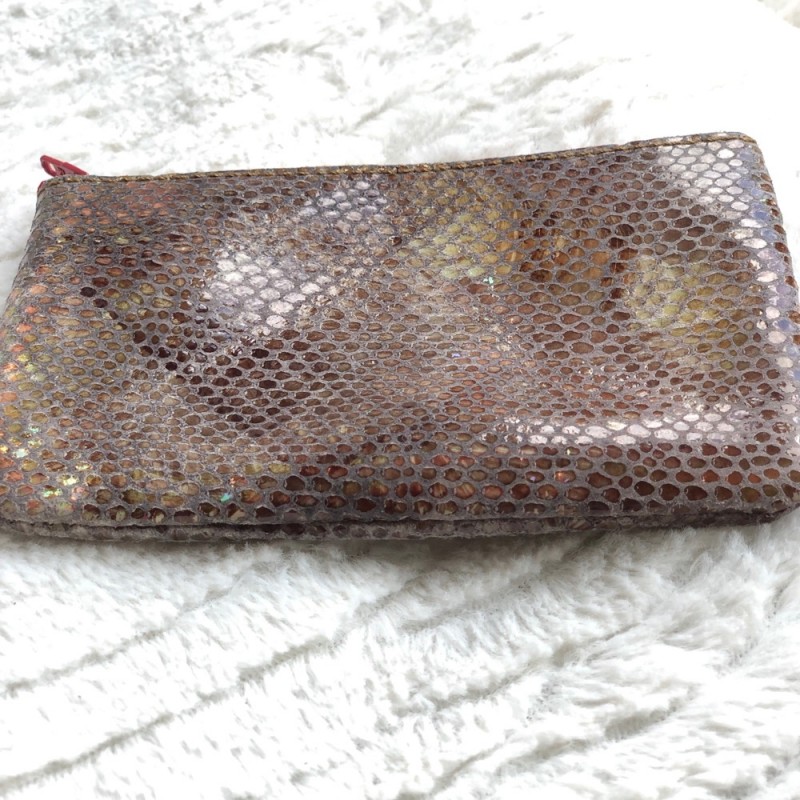Pochette beige snake S ou M Voir la slide Pochette beige snake S ou M