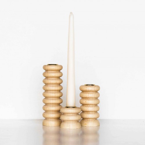 5MM Paper - Bougeoir totem en bois - court Nr 1