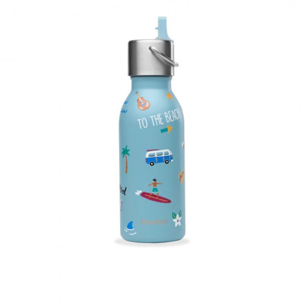 Gourde isotherme enfant Honolulu Bleu acier 350 ml - Qwetch