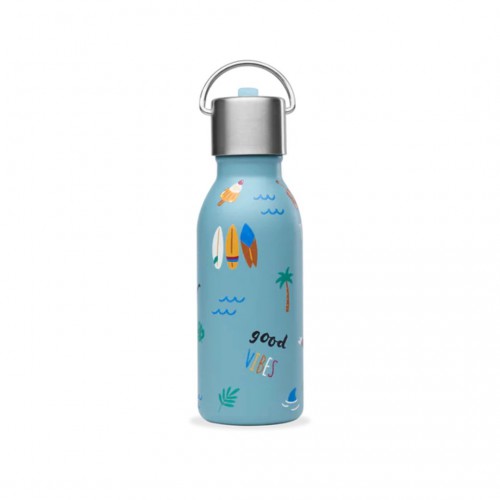 Gourde isotherme enfant Honolulu Bleu acier 350 ml - Qwetch Gourde isotherme enfant Honolulu Bleu acier 350 ml - Qwetch