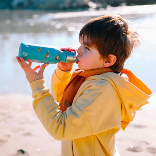 Gourde isotherme enfant Honolulu Bleu acier 350 ml - Qwetch Gourde isotherme enfant Honolulu Bleu acier 350 ml - Qwetch