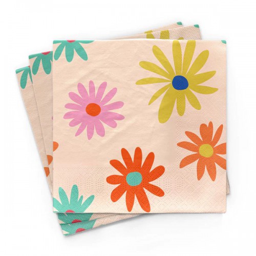 20 Serviettes Bambou 33x33 cm - flower power - Chic Mic 20 Serviettes Bambou 33x33 cm - flower power - Chic Mic