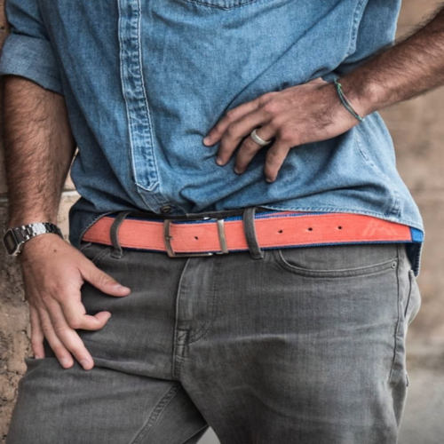 Ceinture upcyclée Skinalp vert/bleu électrique Ceinture upcyclée Skinalp vert/bleu électrique