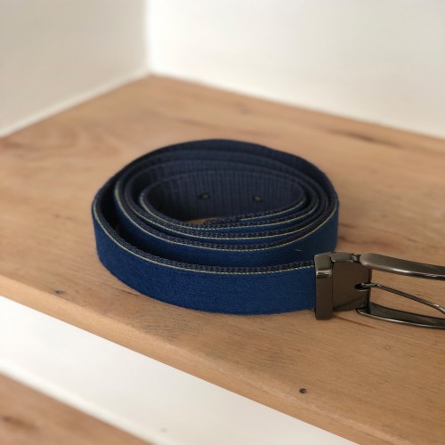 Ceinture upcyclée Skinalp bleu électrique / noir Ceinture upcyclée Skinalp bleu électrique / noir
