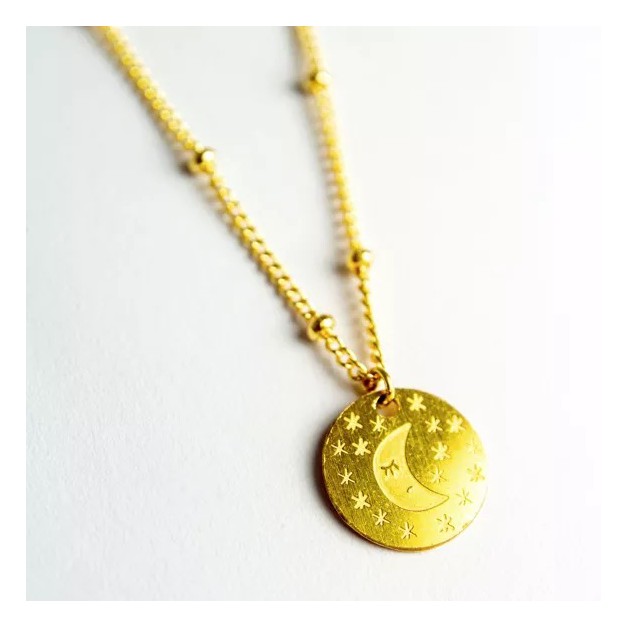 Adorabili Paris - Collier médaillon Lune