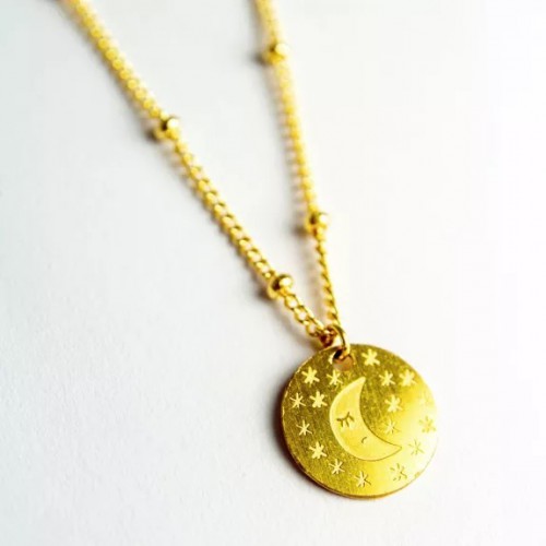 Adorabili Paris - Collier médaillon Lune Adorabili Paris - Collier médaillon Lune