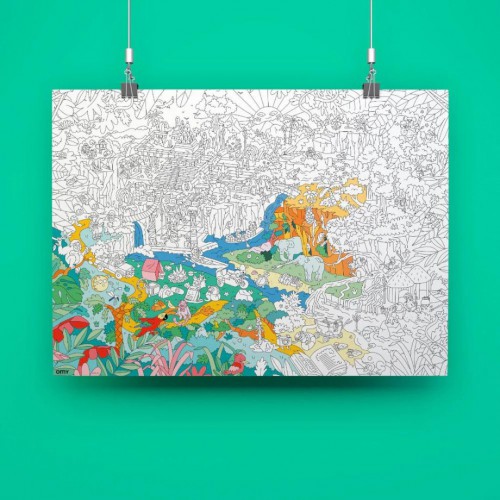 Poster de Coloriage Jungle – OMY – Format Géant 70x100 cm Poster de Coloriage Jungle – OMY – Format Géant 70x100 cm