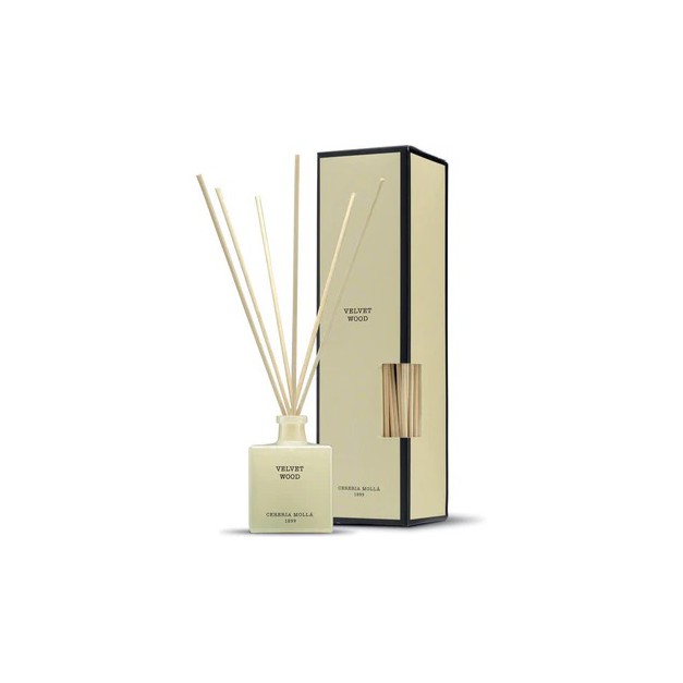 Cereria Molla - Diffuseur avec bâtonnets Velvet Wood - 100 ml