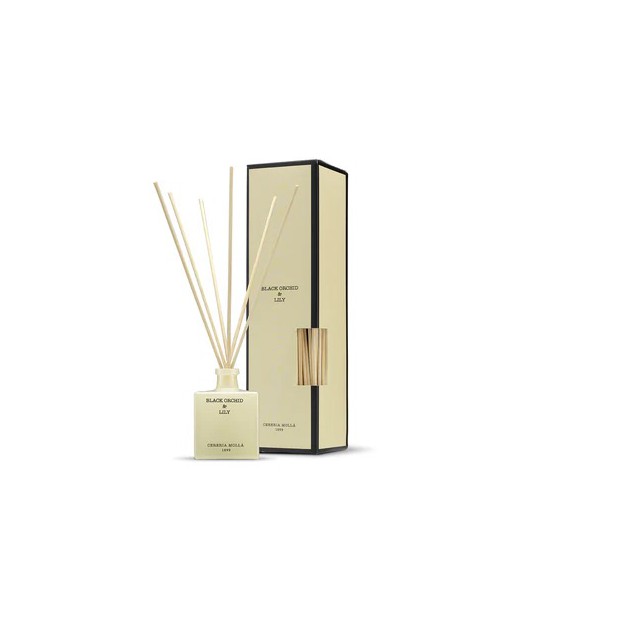 Cereria Molla - Diffuseur avec bâtonnets Black Orchid & Lily - 100 ml