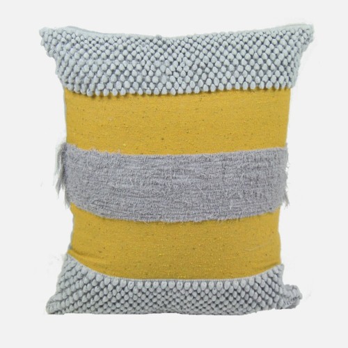Housse de coussin Funny Mushroom jaune et gris