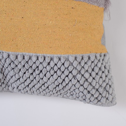 Housse de coussin Funny Mushroom jaune et gris
