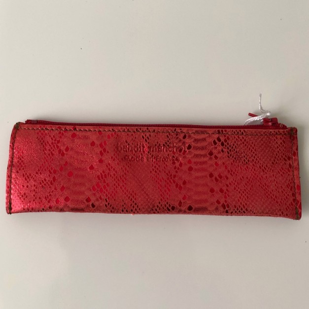 Trousse à crayons zippée rouge