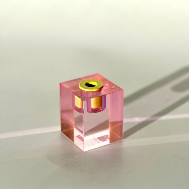 Pink Stories - Ajusteur bougeoir pour chandelles fines - jaune