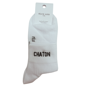 Félicie Aussi - Chaussettes Basses Blanches Chaton