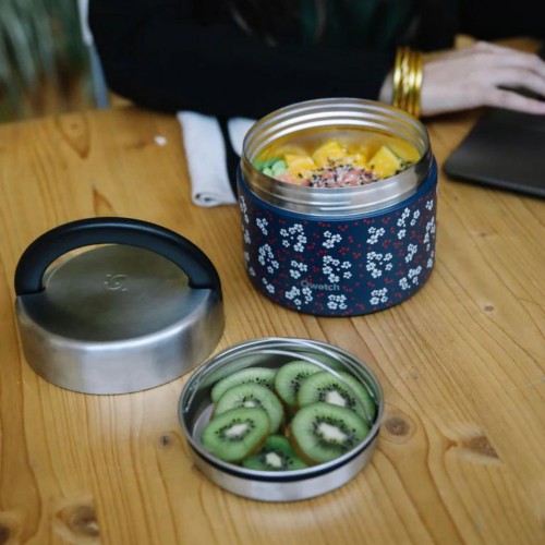 Boîte repas isotherme avec poignée 850 ml Hanami Bleu - Qwetch Boîte repas isotherme avec poignée 850 ml Hanami Bleu - Qwetch